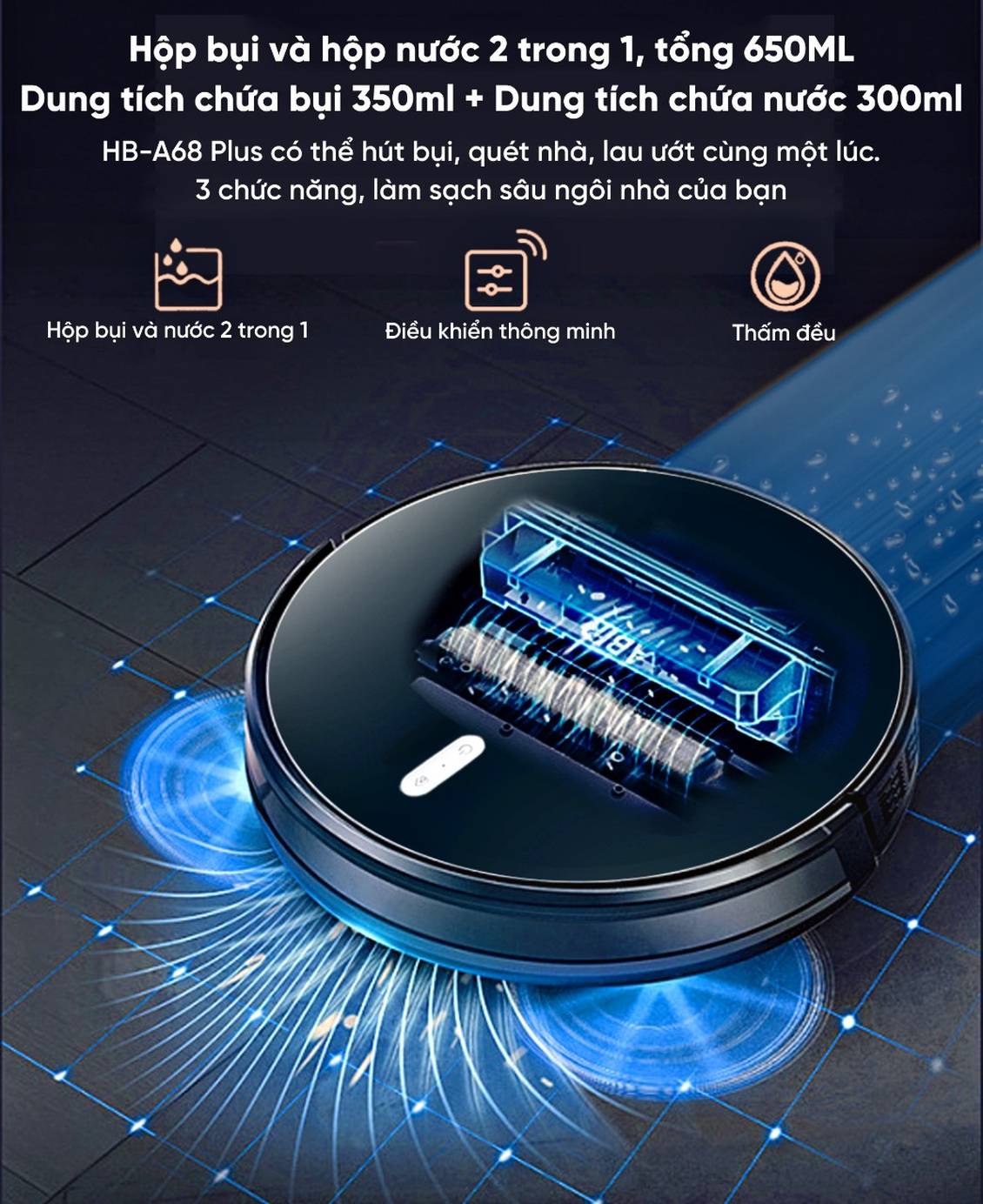 Robot hút bụi Hubert HB-A68-plus /Hình số 10